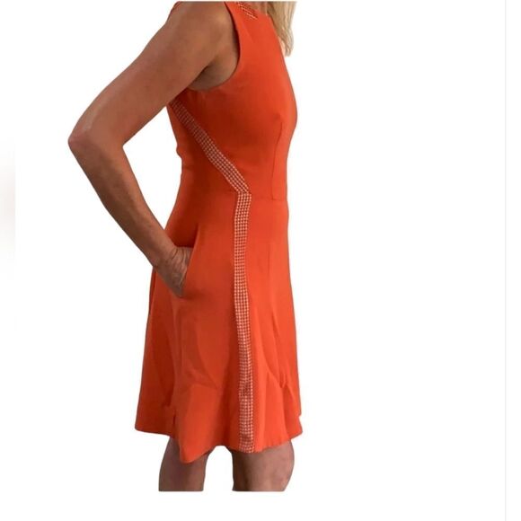 Rag & Bone Orange Sleeveless Dress Sz 6 - Picture 4 of 13